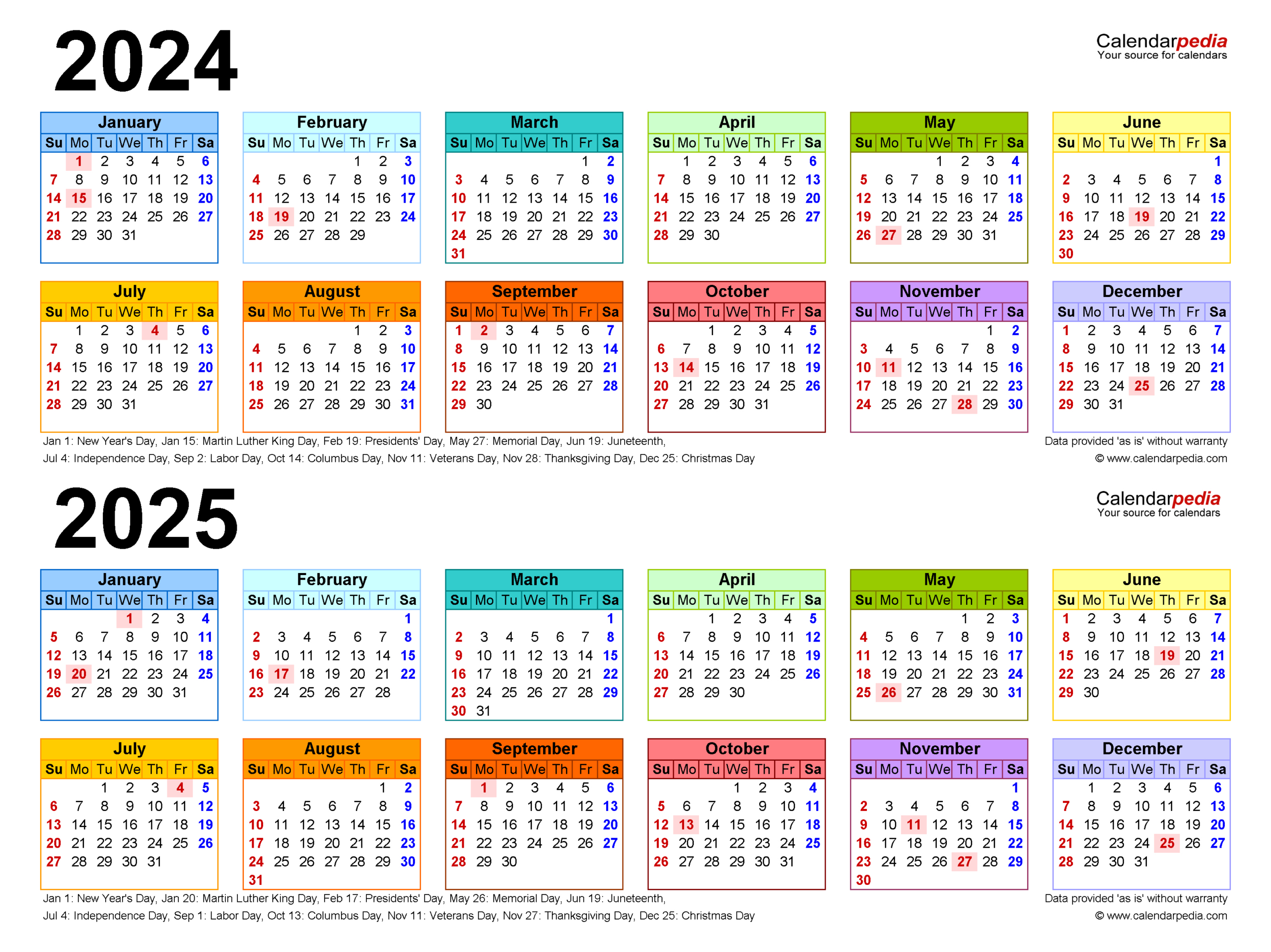 2024-2025 Two Year Calendar - Free Printable Pdf Templates in Free 2024 and 2025 Calendar Printable