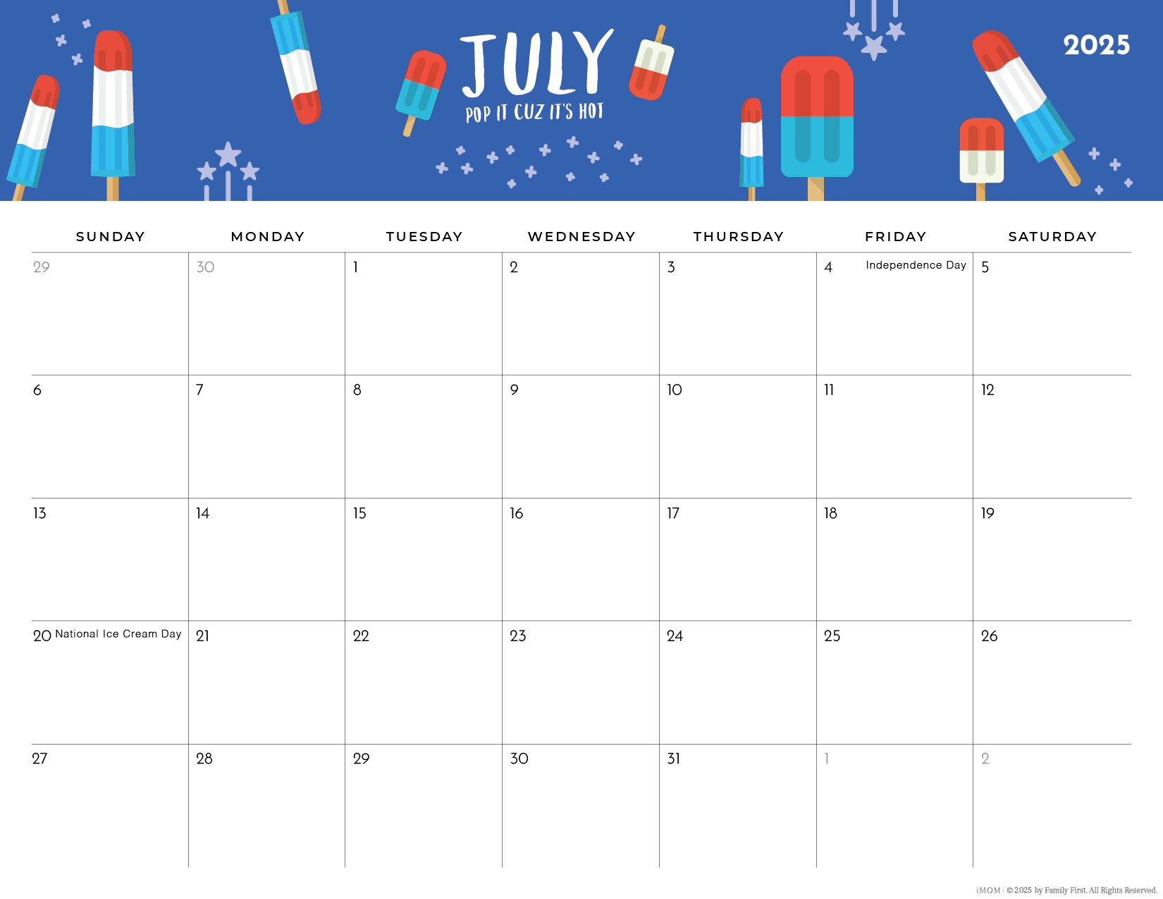 2025-2026 Foodie Printable Calendars For Moms - Imom in July 2025 Printable Calendar Imom