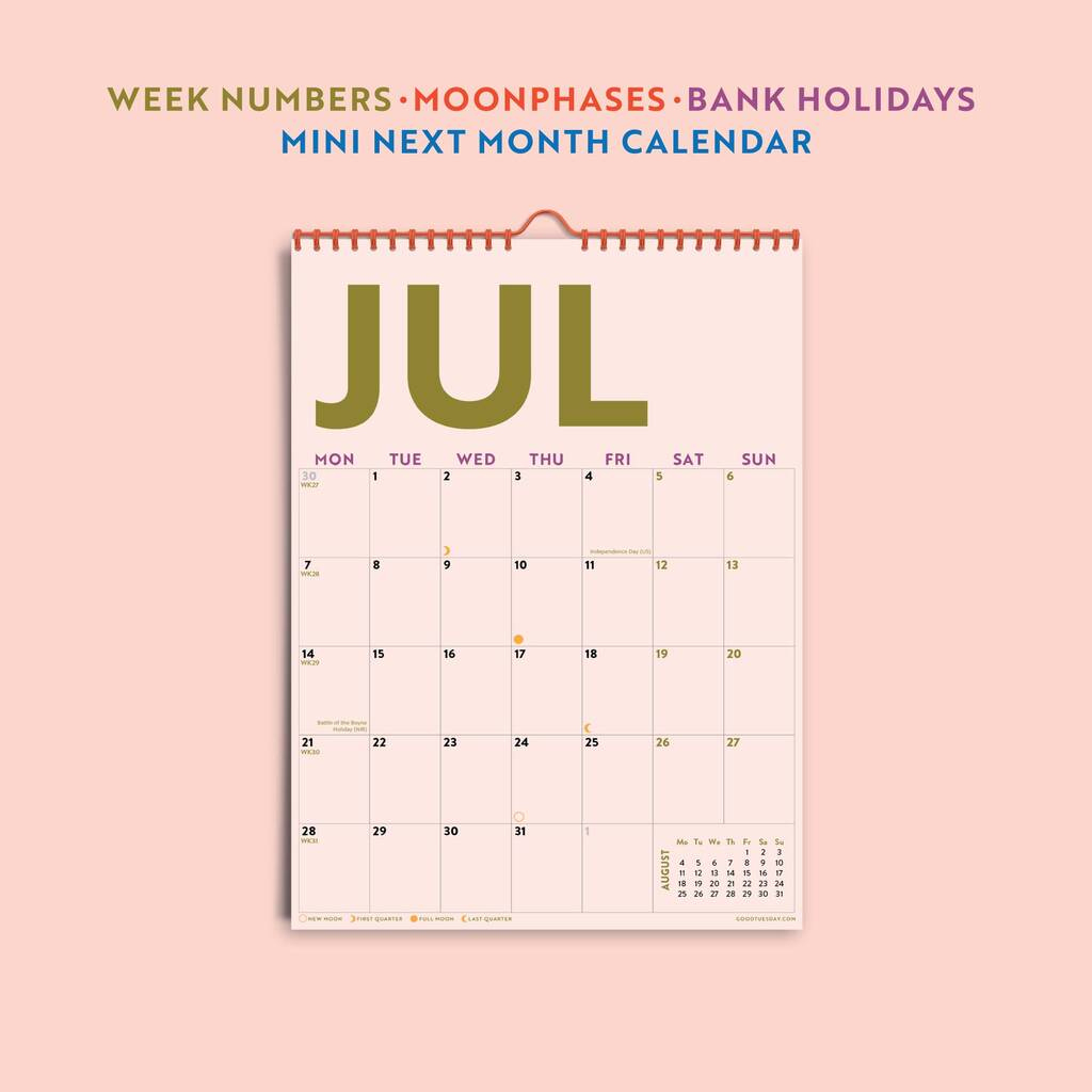 2025–2026 Mid Year Calendar | Simply Bright | July Start | A4 within July Calendar 2025 Waterproof