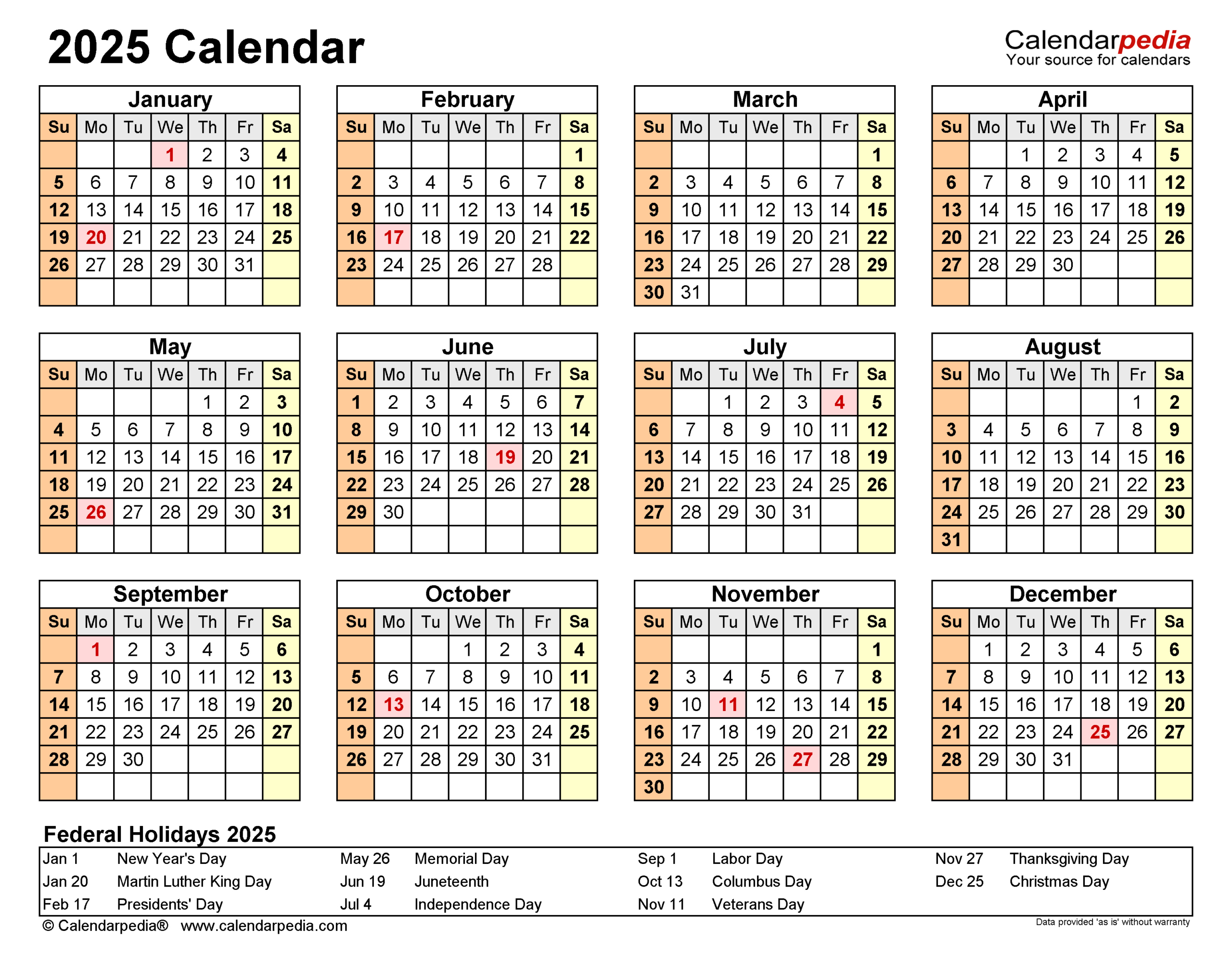 2025 Calendar - Free Printable Excel Templates | Calendarpedia with regard to Printable Calendar 2025 Free Download Excel
