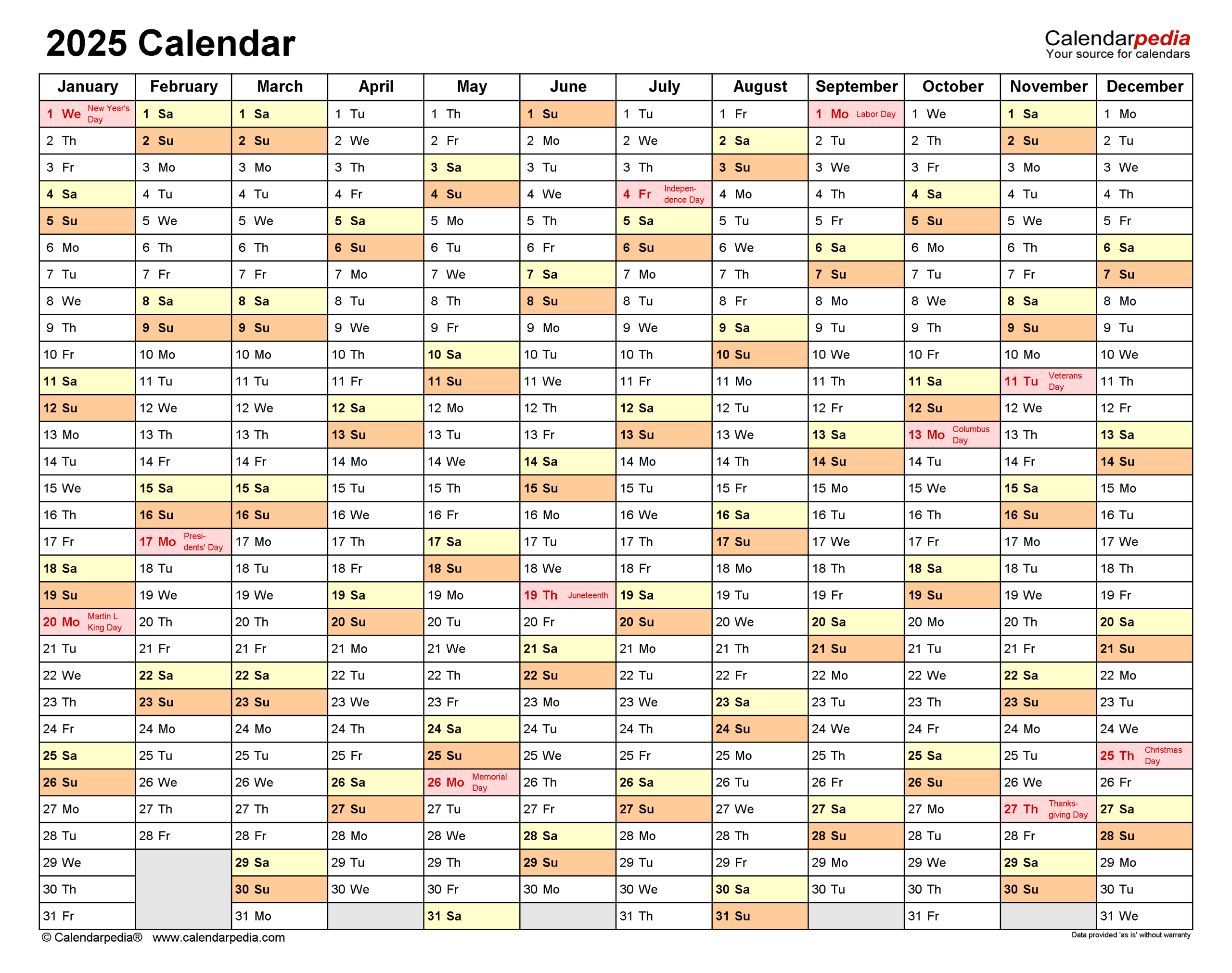 2025 Calendar - Free Printable Excel Templates | Calendarpedia with regard to Printable Calendar 2025 with Holidays Kuwait