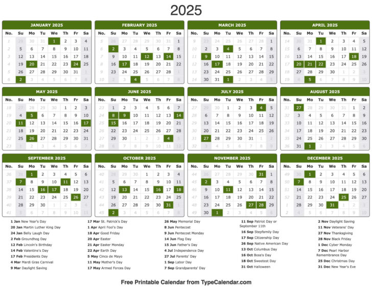 Printable Calendar 2025 India with Holidays