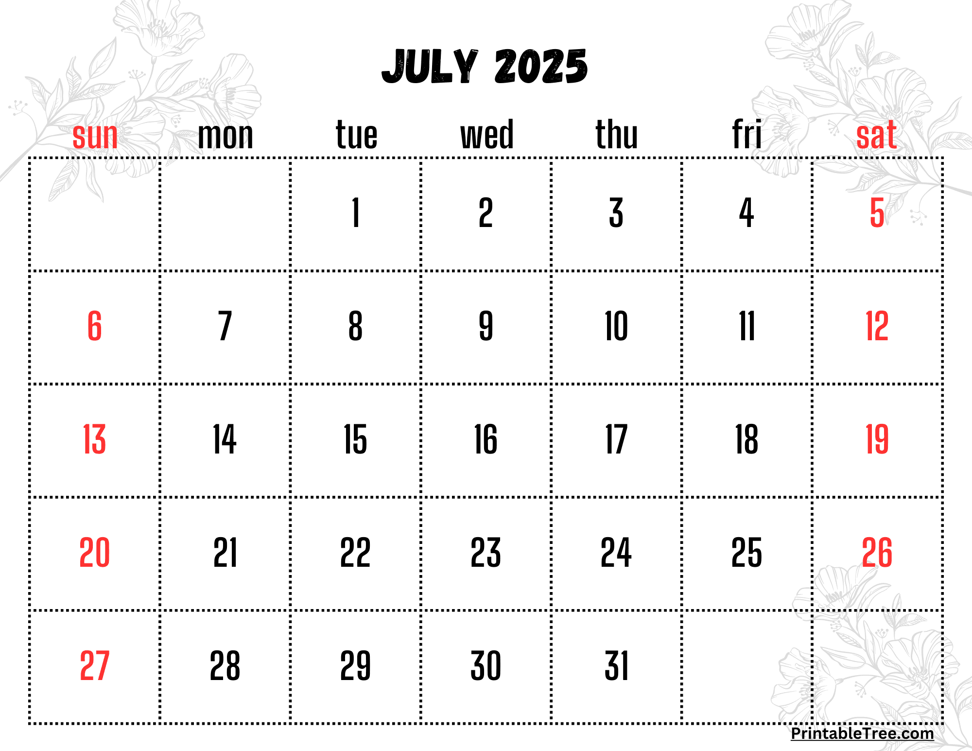 2025 Calendar Printable Pdf With Holidays Template Free for July 2025 Calendar with Holidays Philippines Printable