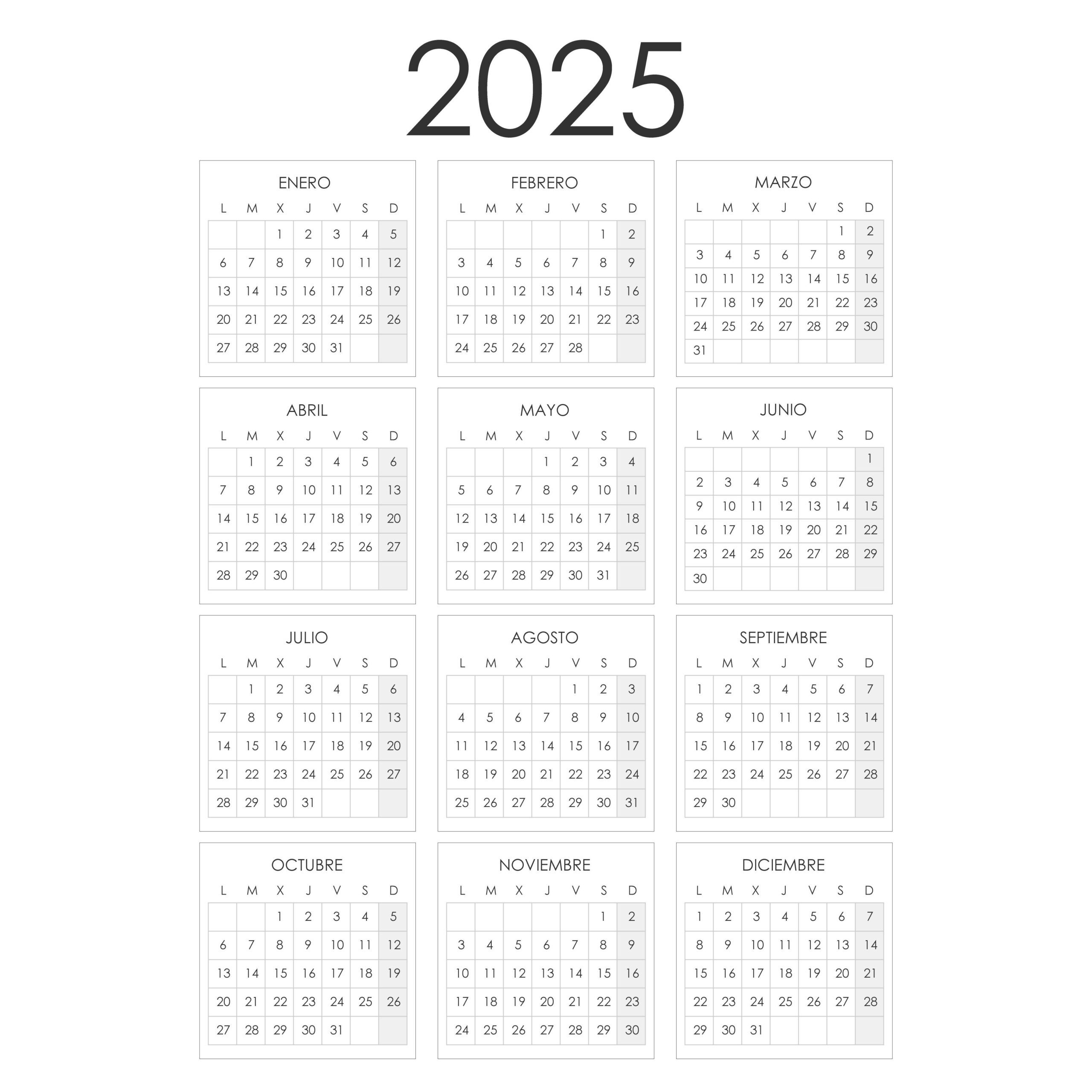 2025 Calendar (Spanish)|D-1237186 within Printable Calendar 2025 In Spanish