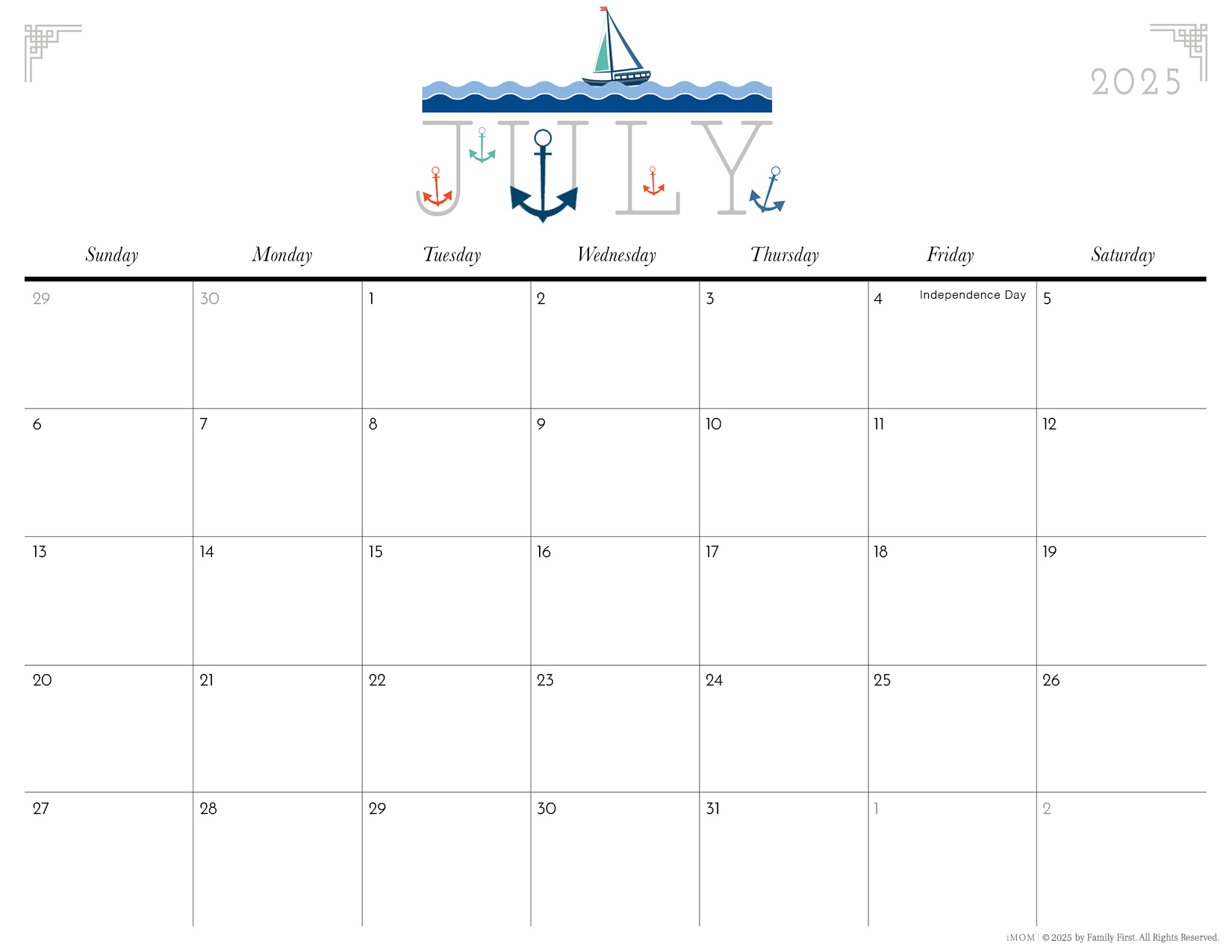 2025 Cute Printable Calendars For Moms - Imom regarding July 2025 Printable Calendar Imom