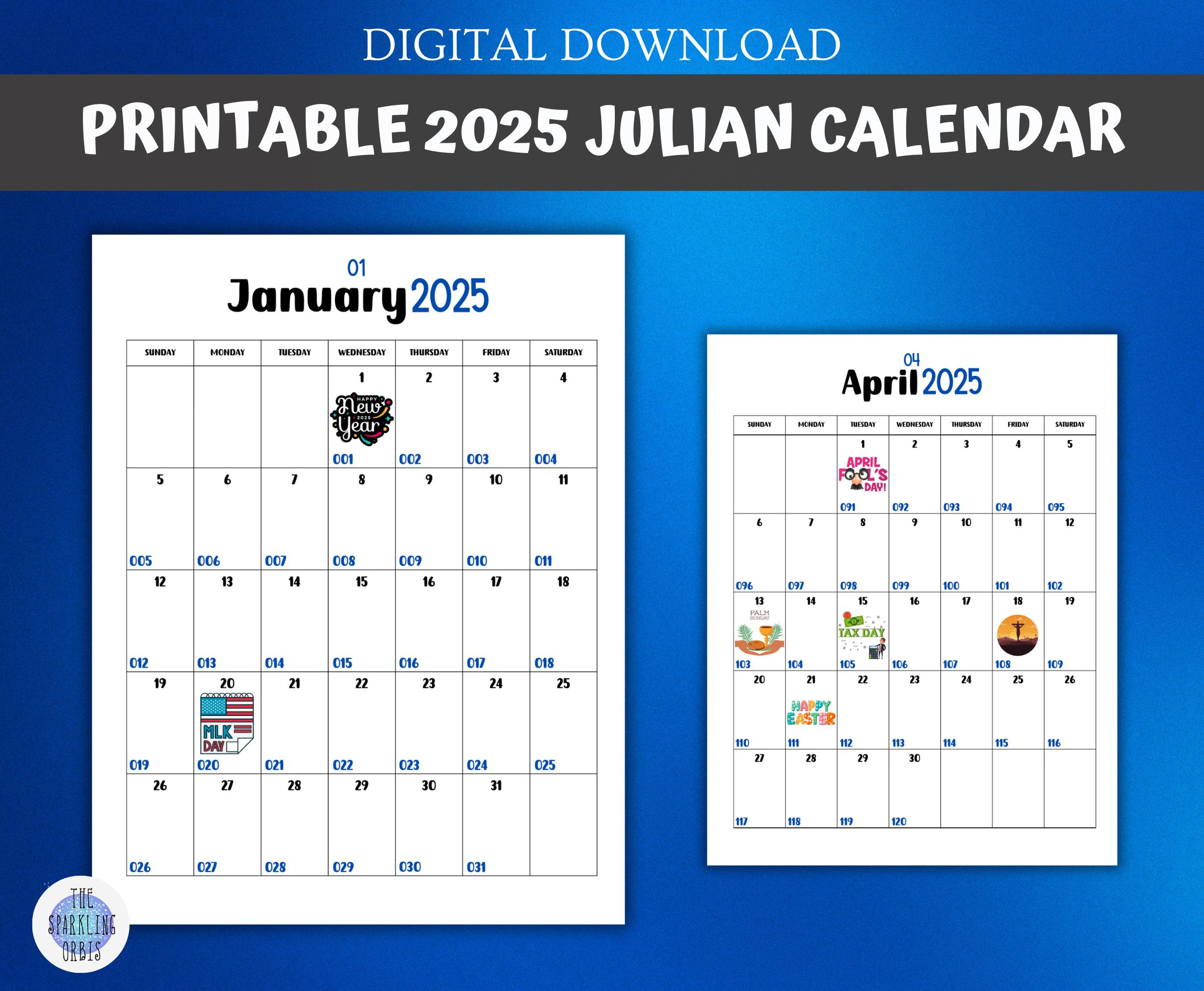 2025 Printable Julian Calendar | 8.5 X 11 In | Government And intended for Julian Calendar 2025 Printable