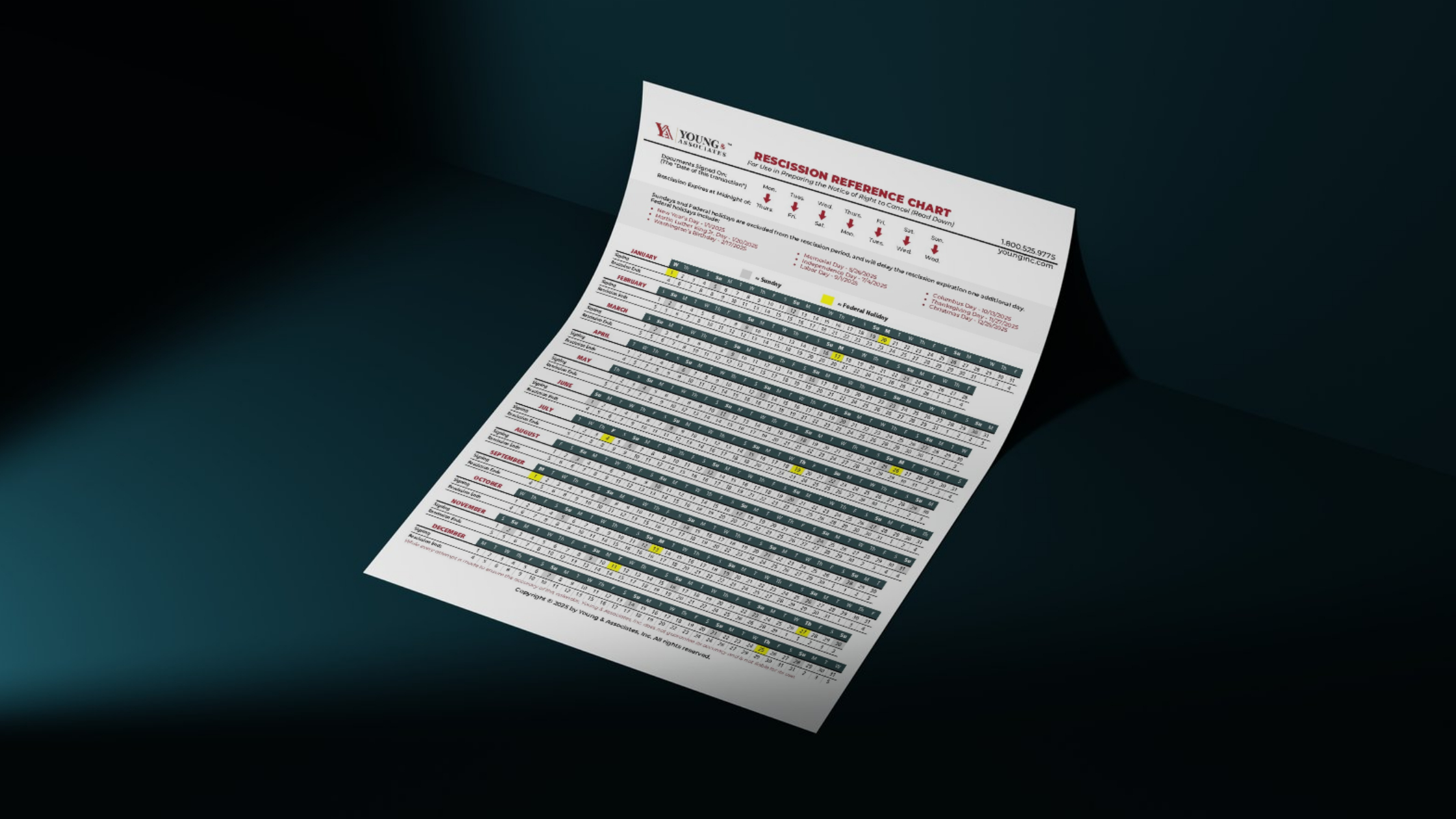2025 Rescission Calendar | Young &amp;amp; Associates for 2025 Rescission Calendar Printable