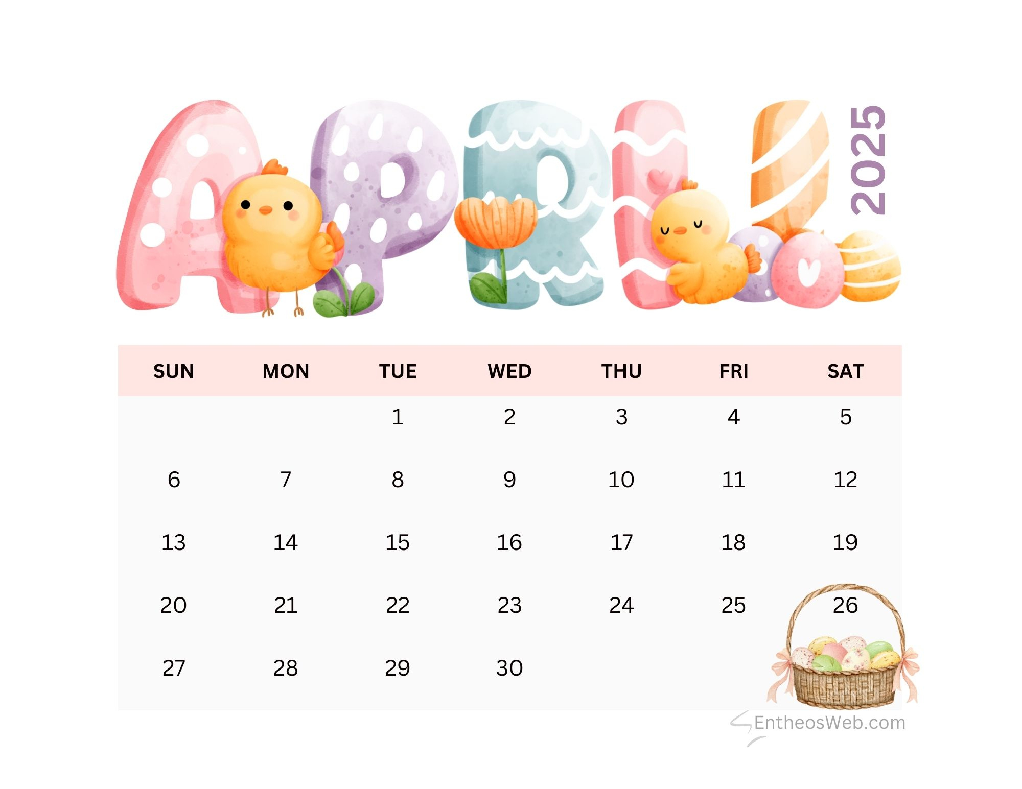 April 2025 Calendar Printables | Entheosweb with regard to Printable Calendar 2025 April Free