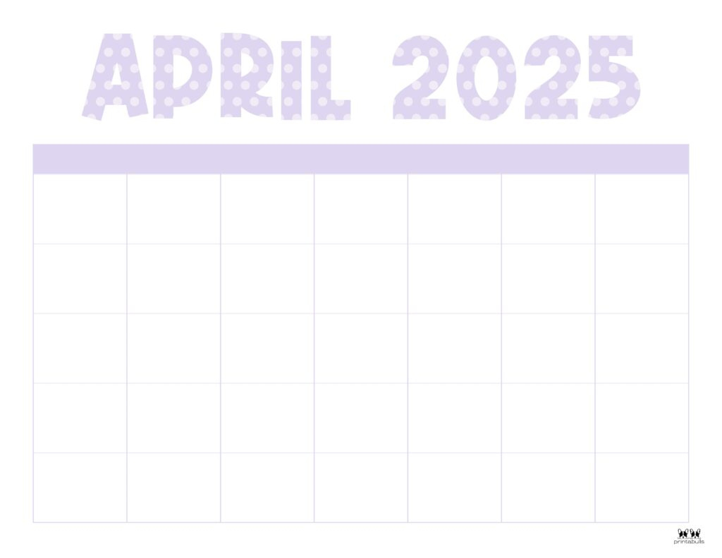 April 2025 Calendars - 107 Free Printables | Printabulls with regard to Printable Calendar 2025 Free Printable April
