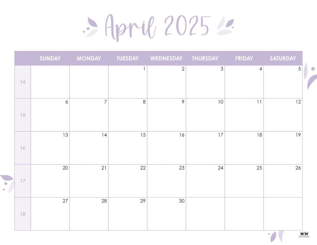 April 2025 Calendars - 107 Free Printables | Printabulls within Printable Calendar 2025 April Free