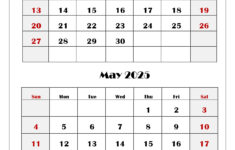 April And May 2025 Calendar Printable | Two Months Calendar for Printable Calendar 2025 Two Months Per Page