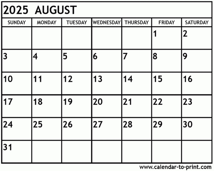 July August 2025 Calendar Free Printable