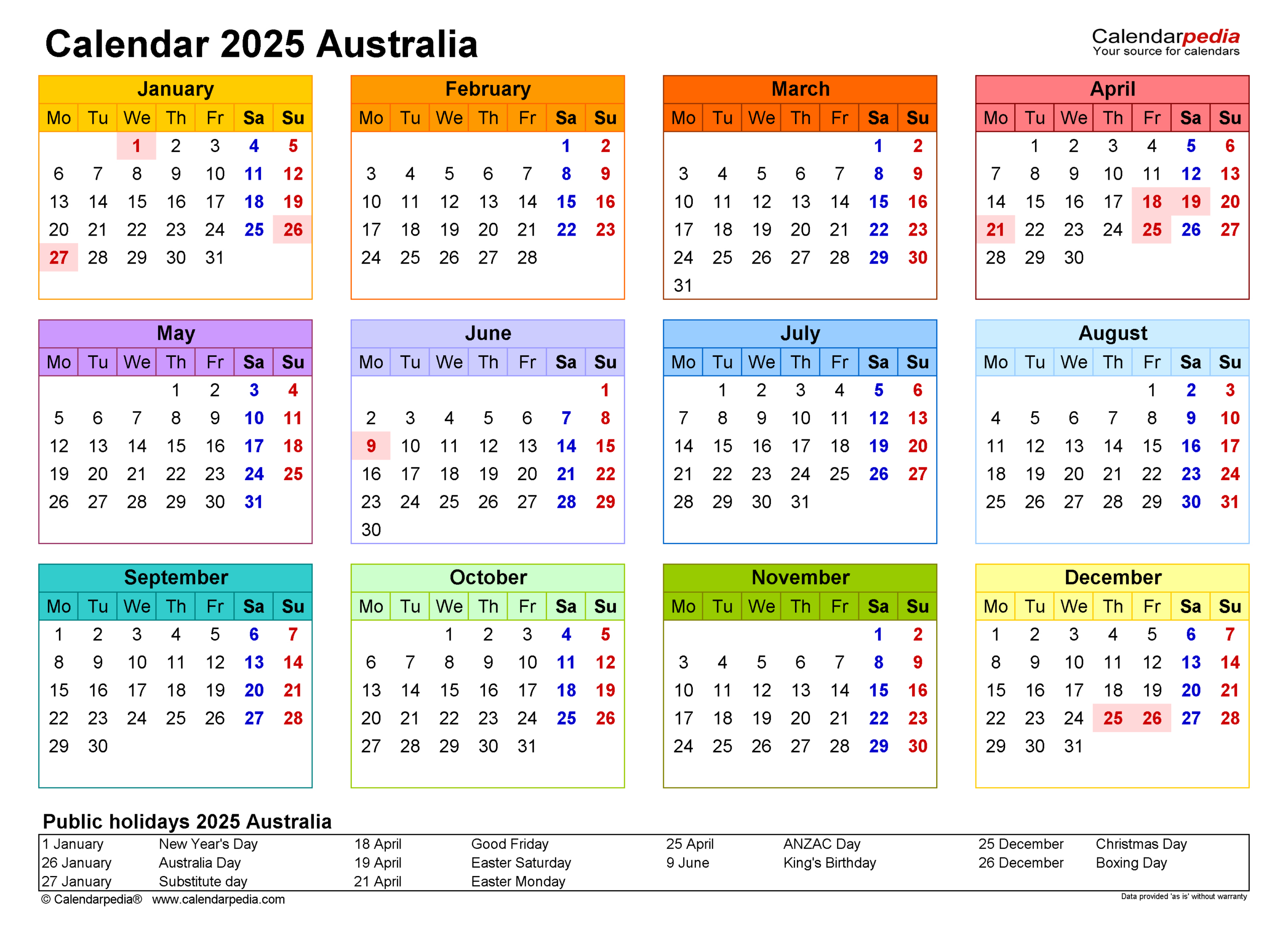 Australia Calendar 2025 - Free Printable Pdf Templates within Printable Calendar 2025 Queensland