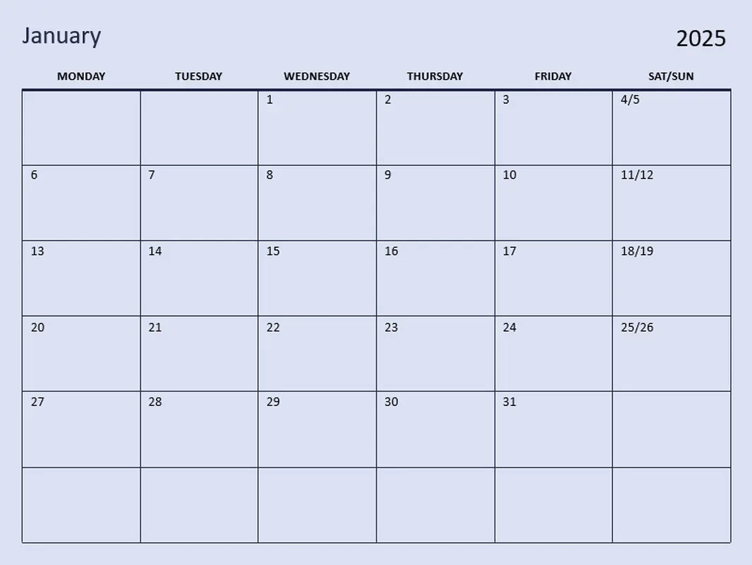 Blank Calendar Templates | Microsoft Create inside Free Printable Calendar 2025 Monthly Word