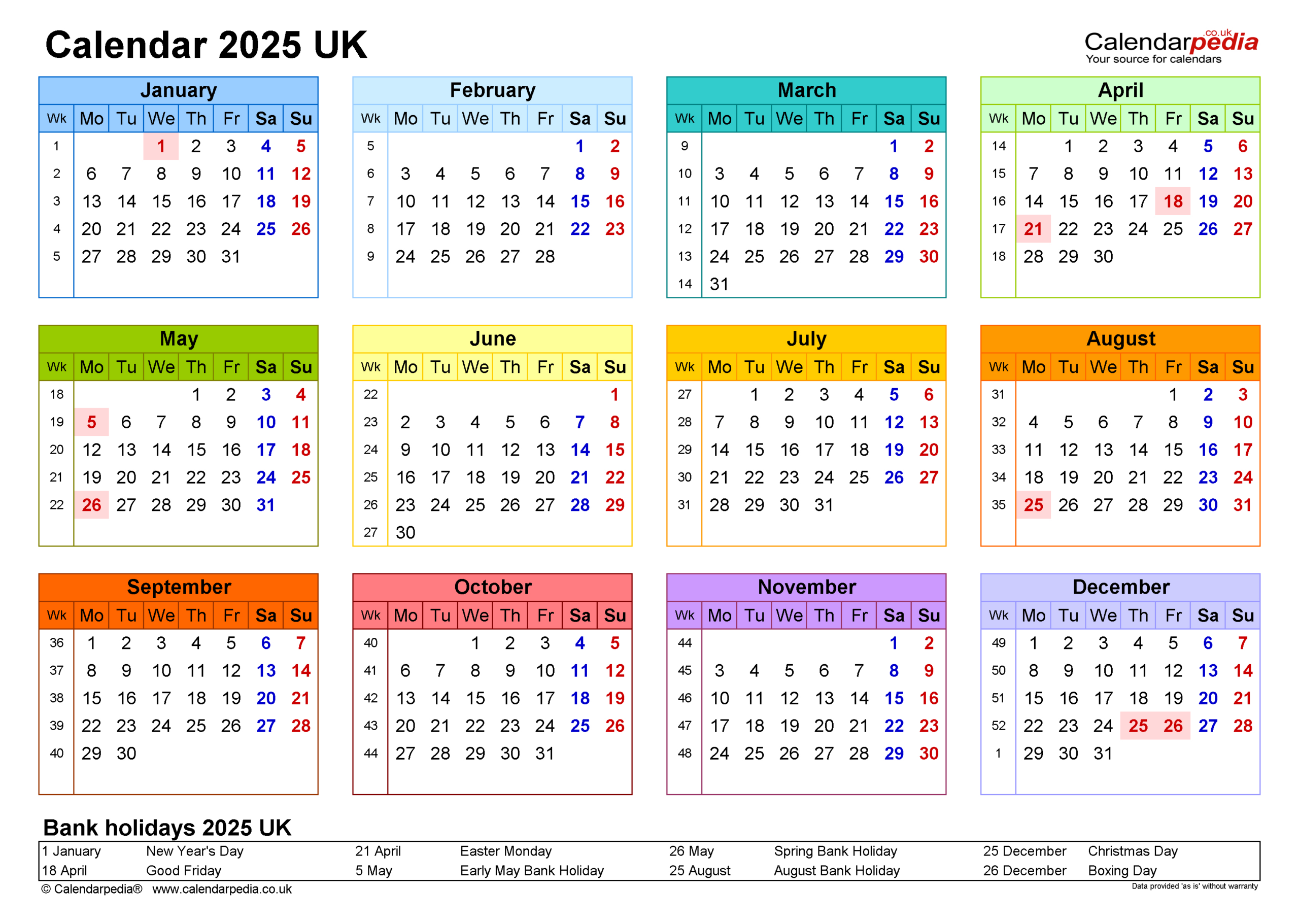 Calendar 2025 (Uk) - Free Printable Pdf Templates in Printable Calendar 2025 Large Print Free