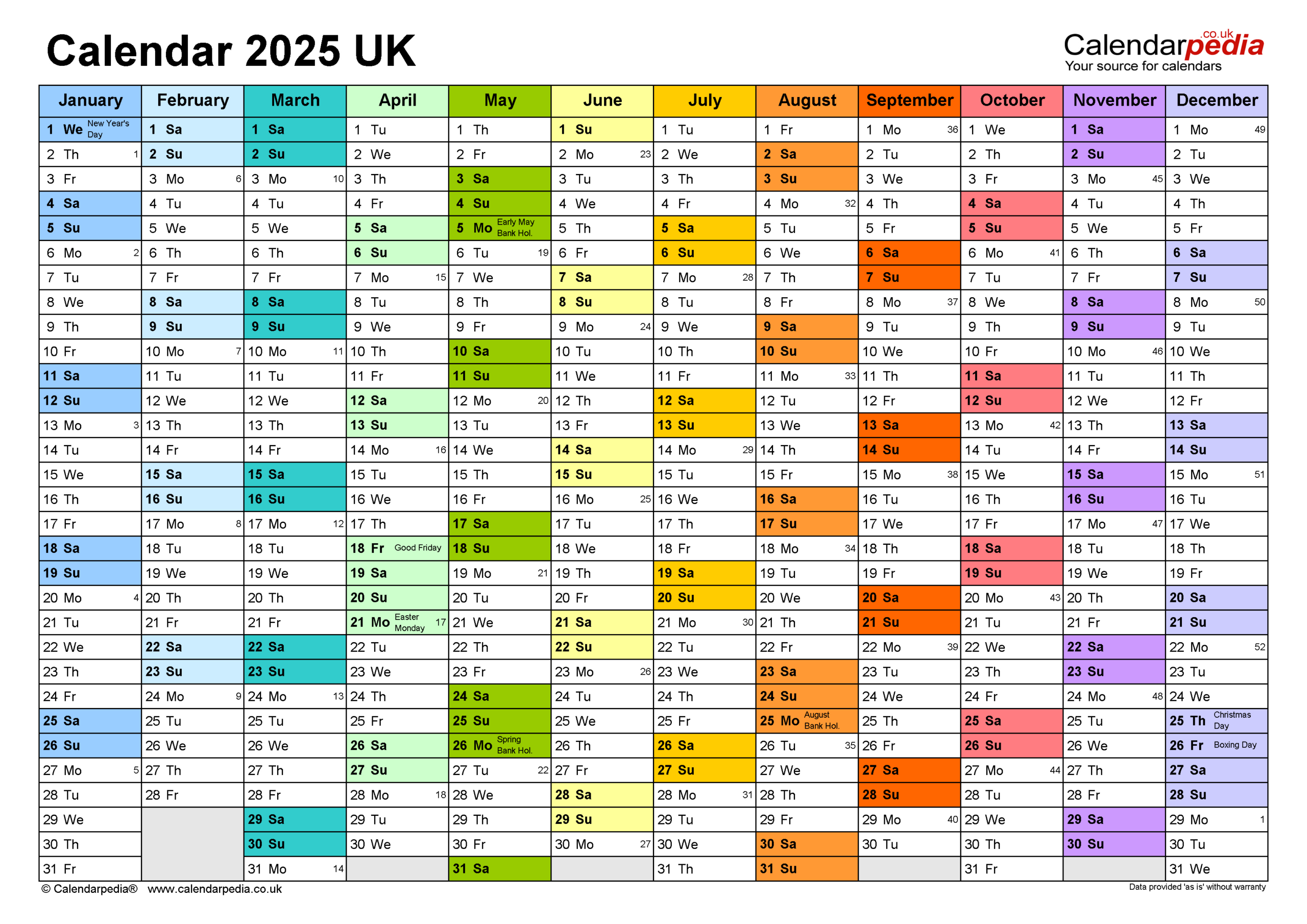 Calendar 2025 (Uk) - Free Printable Pdf Templates with Printable Calendar 2025 Uk Word