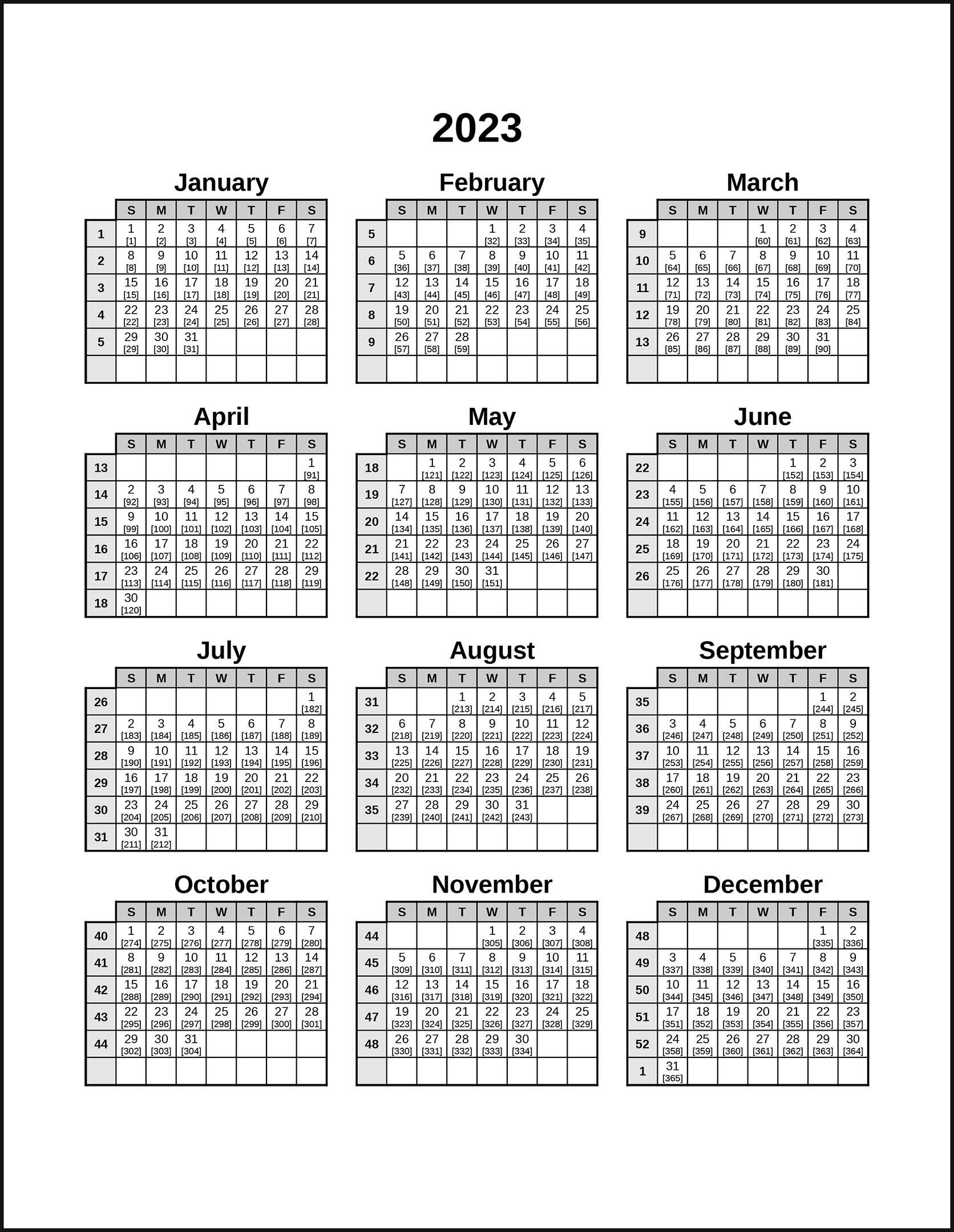 Calendarsthatwork - Julian Week Of The Year throughout Printable Perpetual Julian Calendar 2025