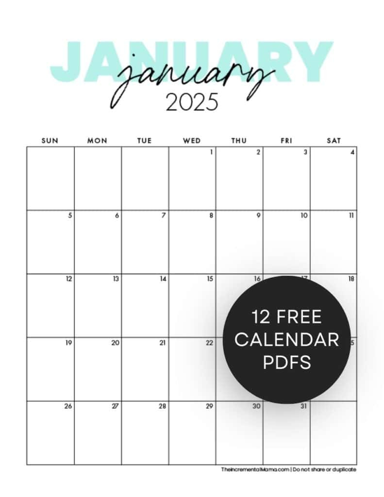 Cute 2025 Monthly Calendar Free Printable with regard to Free Printable Calendar 2025 Pages