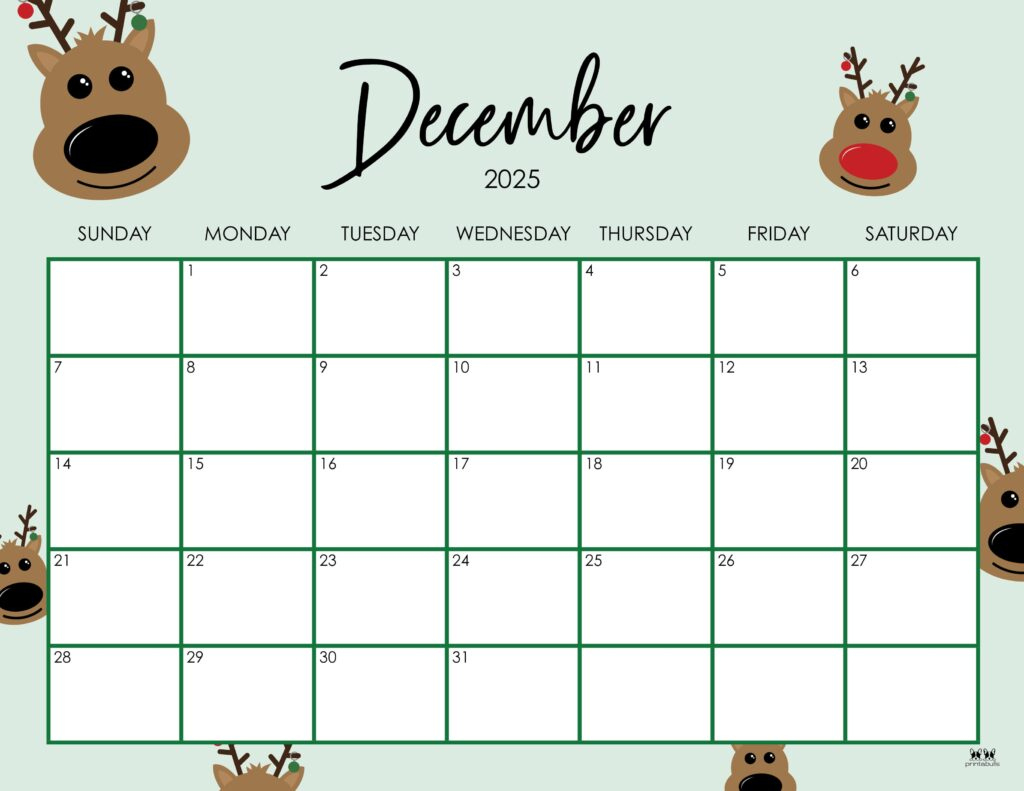 December 2025 Calendars - 107 Free Printables | Printabulls inside Free Printable Calendar 2025 December