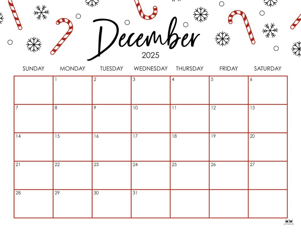 December 2025 Calendars - 107 Free Printables | Printabulls with Free Printable Calendar 2025 December