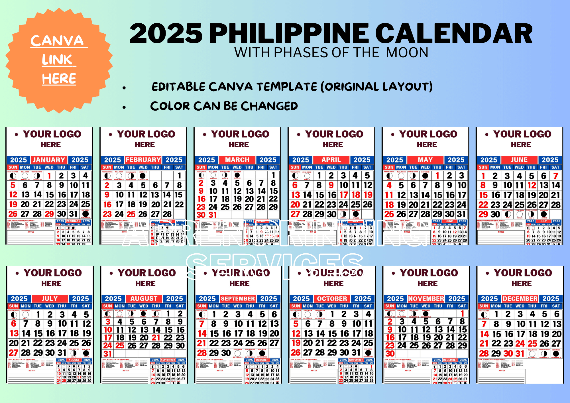 Editable 2025 Philippine Calendar Template (With And Without for Printable Calendar 2025 With Holidays Philippines