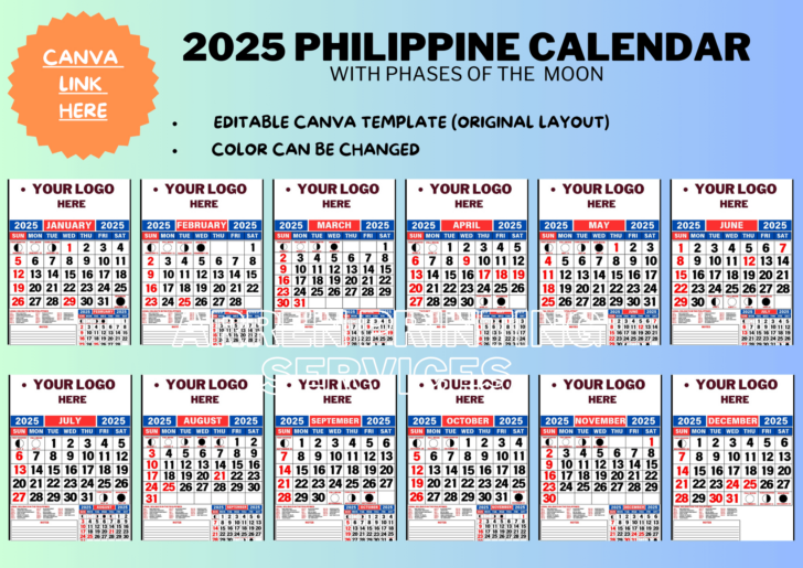 Printable Calendar 2025 Template Philippines
