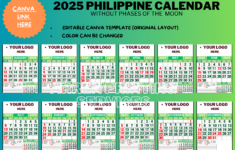 Editable 2025 Philippine Calendar Template (With And Without throughout Printable Calendar 2025 Philippines Editable