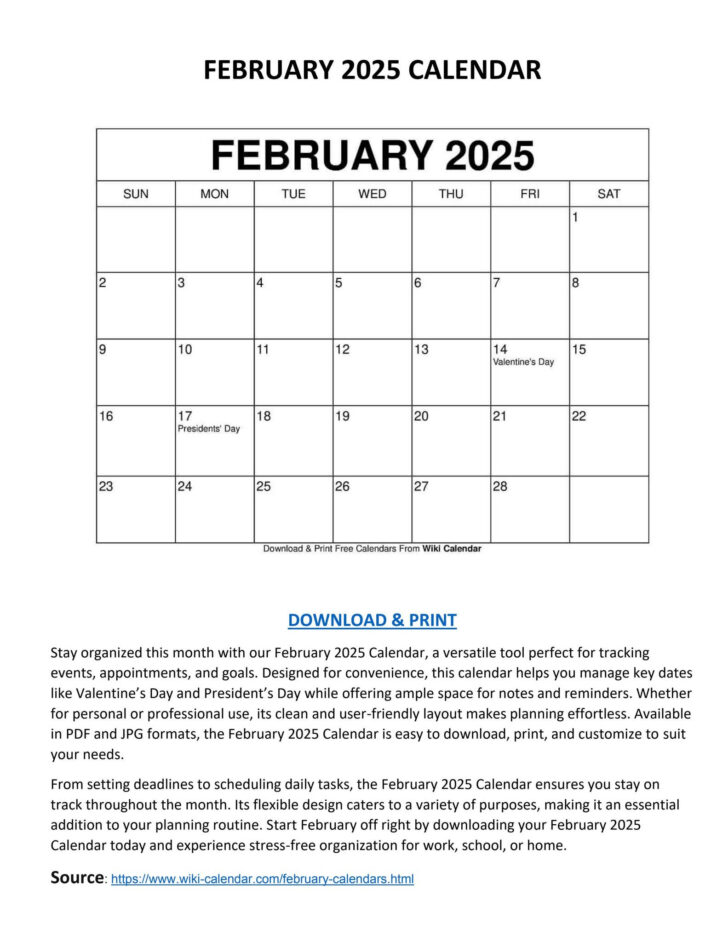 Printable Calendar 2025 Wiki