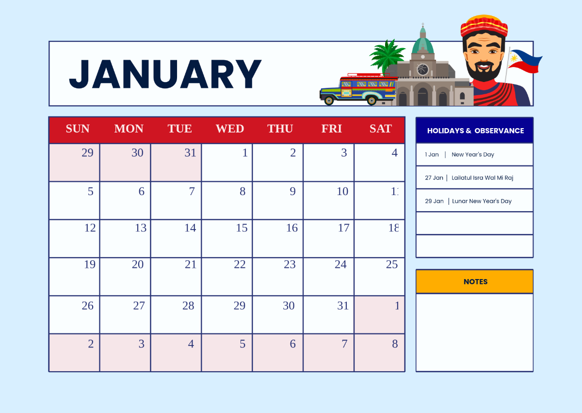 Free 2025 Calendar Philippine Holidays Template To Edit Online regarding Printable Calendar 2025 Template Philippines