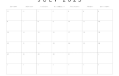 Free Printable 2025 Blank Calendar Templates (All 12 Months) in Blank Calendar Template July 2025 Printable
