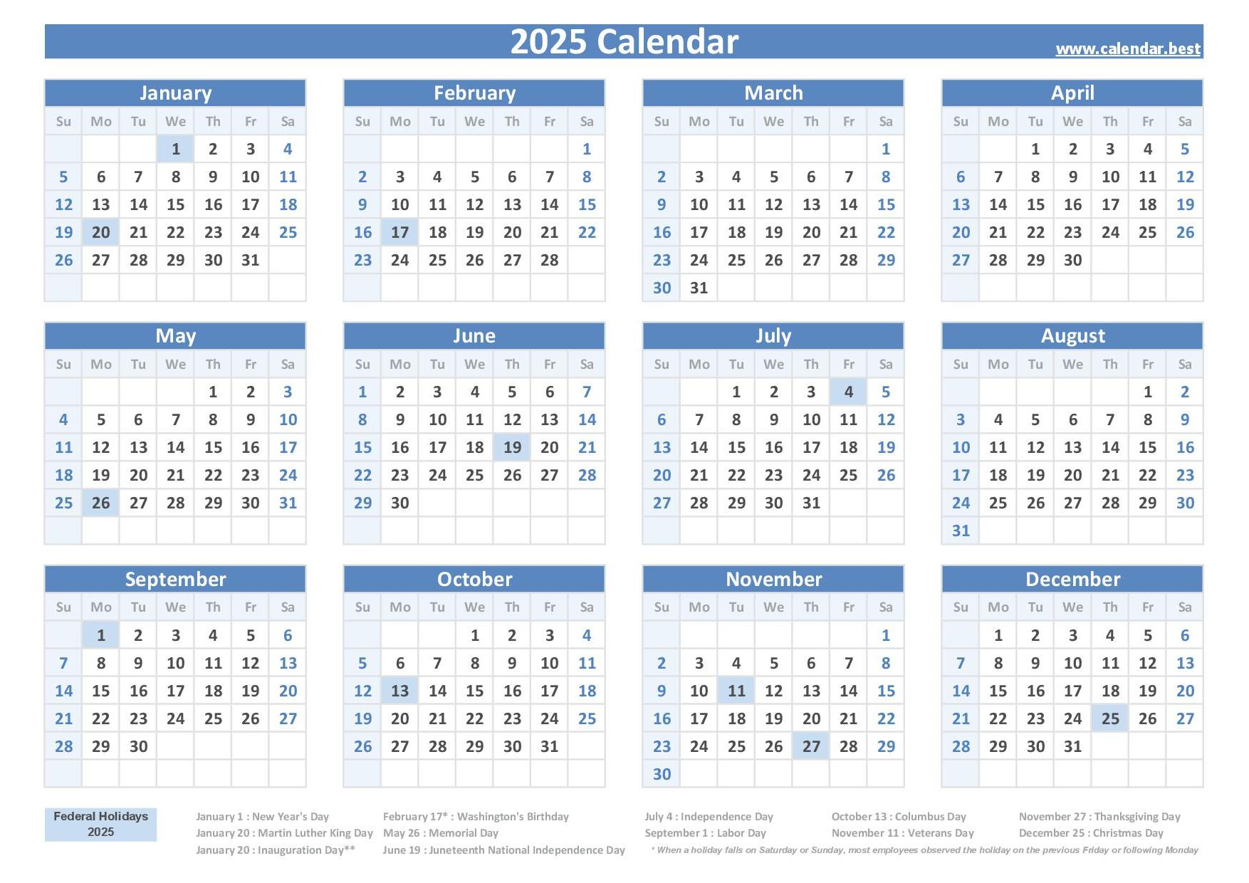 Free Printable Calendars 2025 &amp;amp; 2026 🗓 | Plan Ahead &amp;amp; Stay with Best Free Printable Calendar 2025