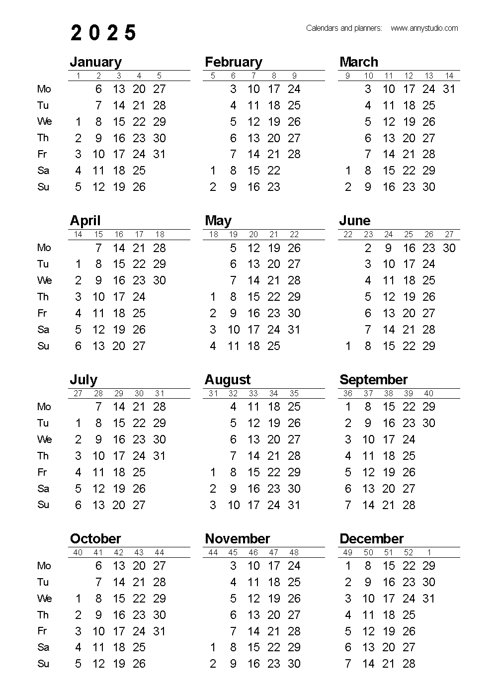 Free Printable Calendars And Planners 2025, 2026 And 2027 with regard to Free Printable Calendar 2025 Portrait