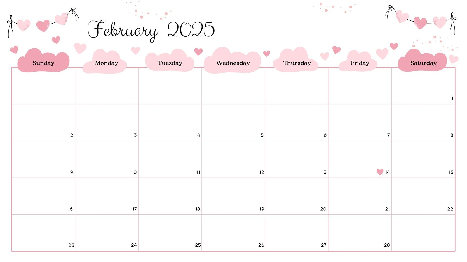 Free To Customize February 2025 Calendar Templates | Canva in Printable Calendar 2025 Decorative