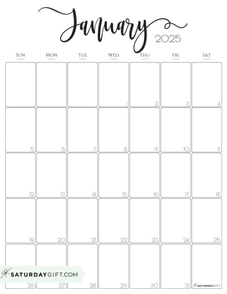 Printable Calendar 2025 Vertical