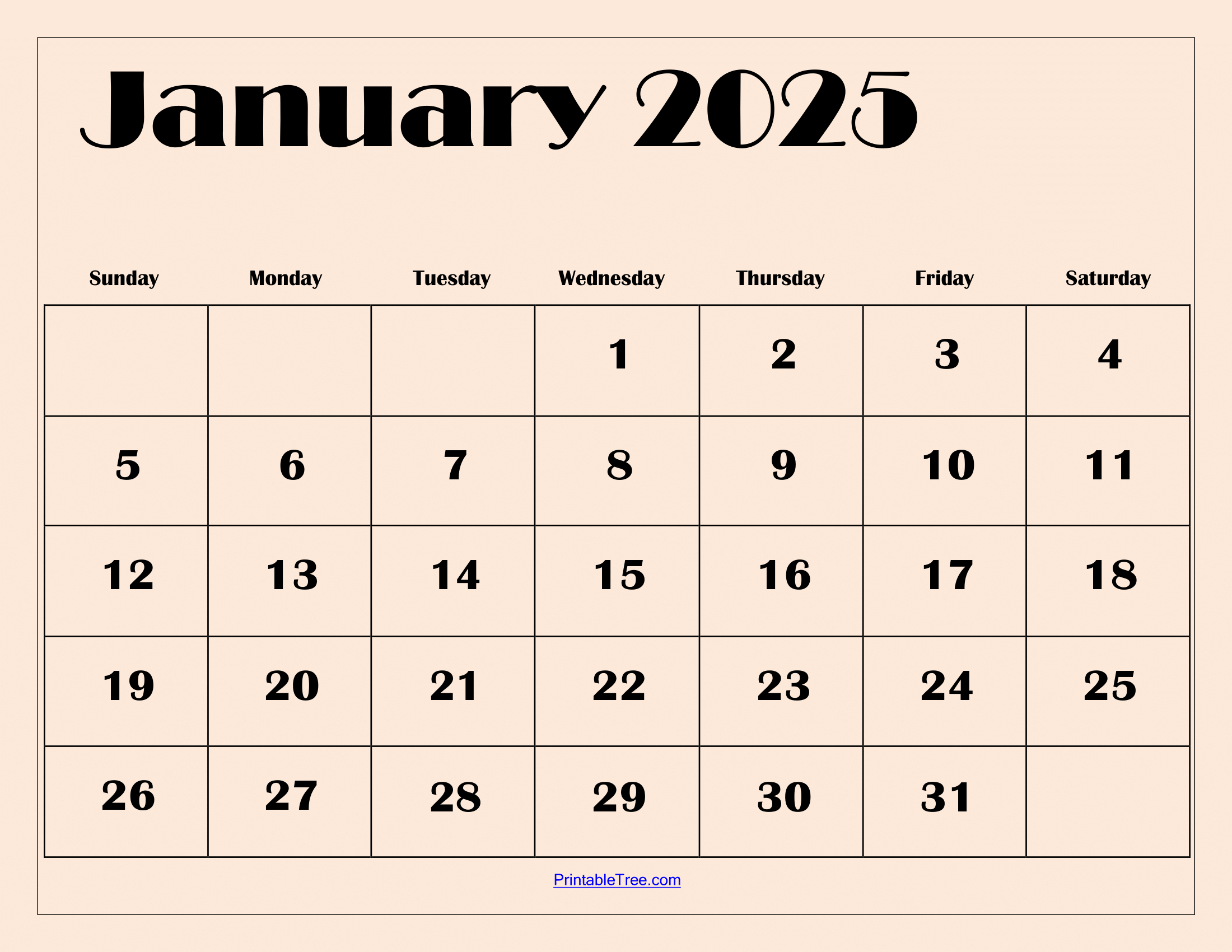 January 2025 Calendar Printable Pdf Template With Holidays inside Printable Calendar 2025 January