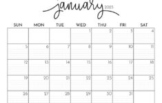 January 2025 Calendars – 107 Free Printables | Printabulls in 2025 Monthly Calendar Printable With Lines