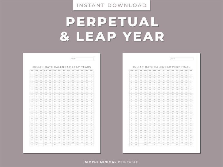 Perpetual Julian 2025 Calendar Printable