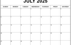 July 2025 Calendar | Free Printable Calendars with Printable Calendar July July 2025