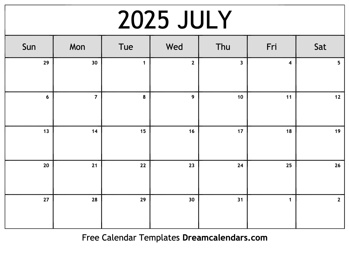 July 2025 Calendar - Free Printable With Holidays And Observances intended for Next Year July Calendar 2025