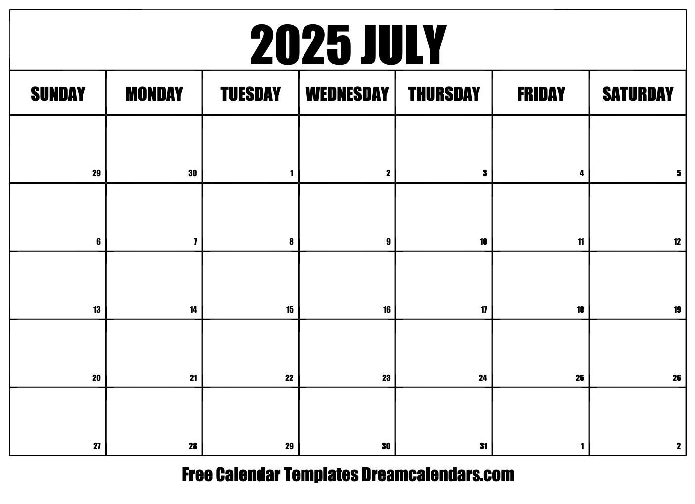 July 2025 Calendar - Free Printable With Holidays And Observances throughout July 4 2025 Calendar
