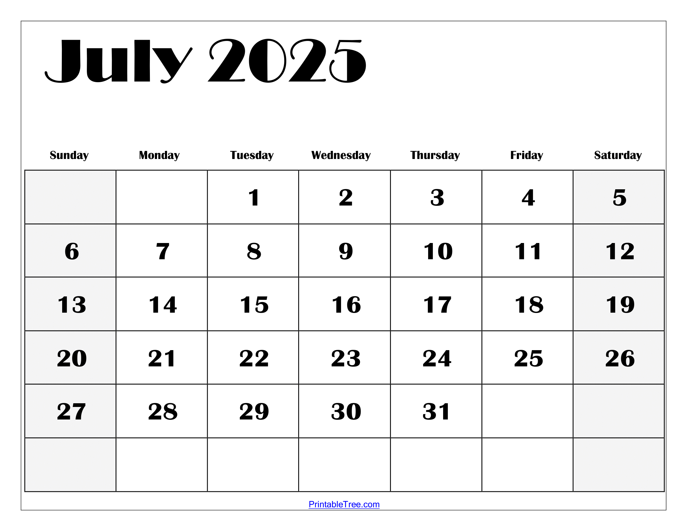July 2025 Calendar Printable Pdf Template With Holidays in July Calendar 2025 Fill In