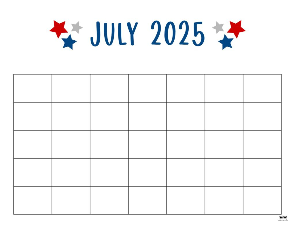 July 2025 Calendars - 107 Free Printables | Printabulls for Free Editable July 2025 Calendar