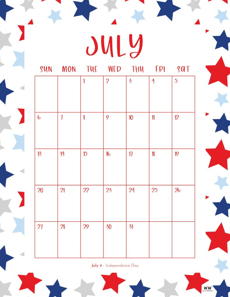 July 2025 Calendars - 107 Free Printables | Printabulls regarding July 2025 Printable Calendar Portrait