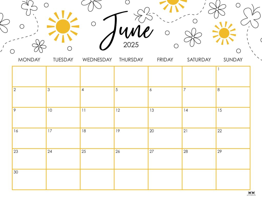 June 2025 Calendars - 107 Free Printables | Printabulls intended for Printable Calendar 2025 June Free