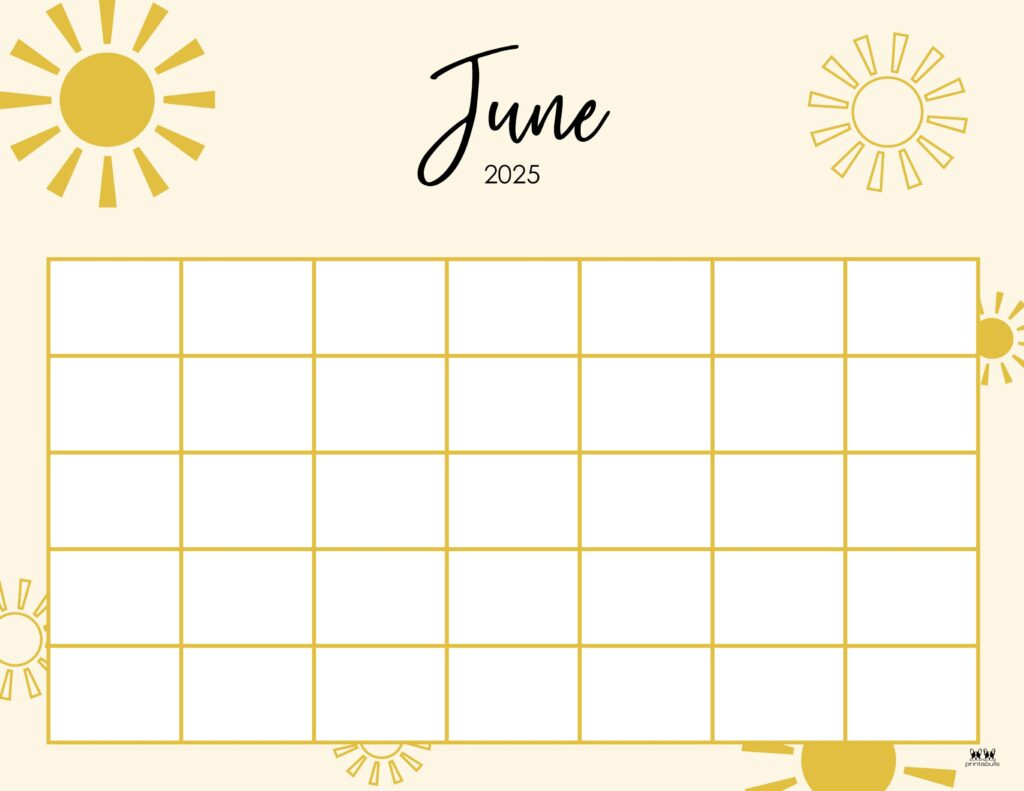 June 2025 Calendars - 107 Free Printables | Printabulls pertaining to June Printable Calendar 2025 with Lines