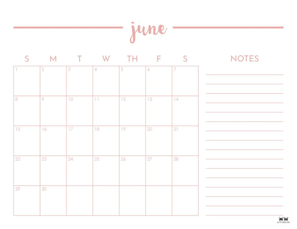 June 2025 Calendars - 107 Free Printables | Printabulls pertaining to June Printable Calendar 2025 with Lines