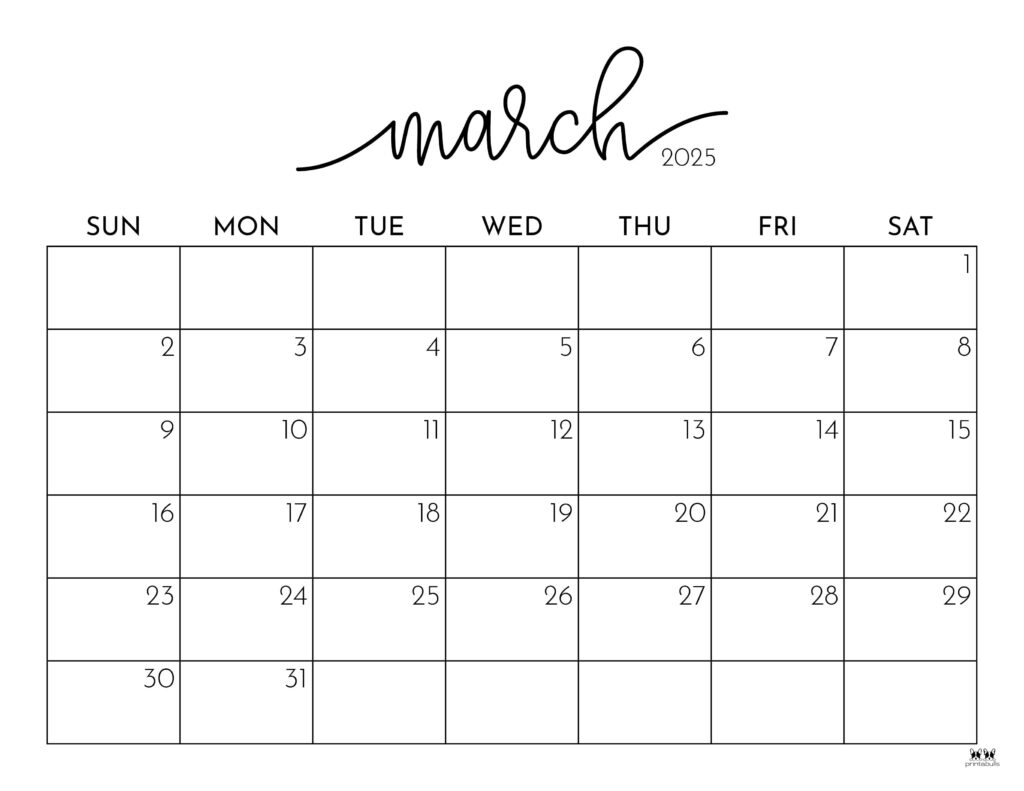 March 2025 Calendars - 107 Free Printables | Printabulls within Free Printable Calendar 2025 March