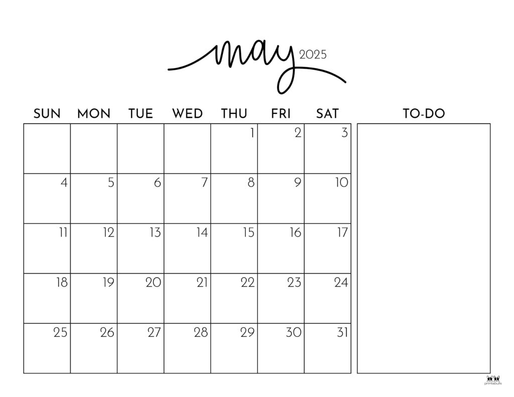May 2025 Calendars - 107 Free Printables | Printabulls intended for Printable Calendar 2025 May