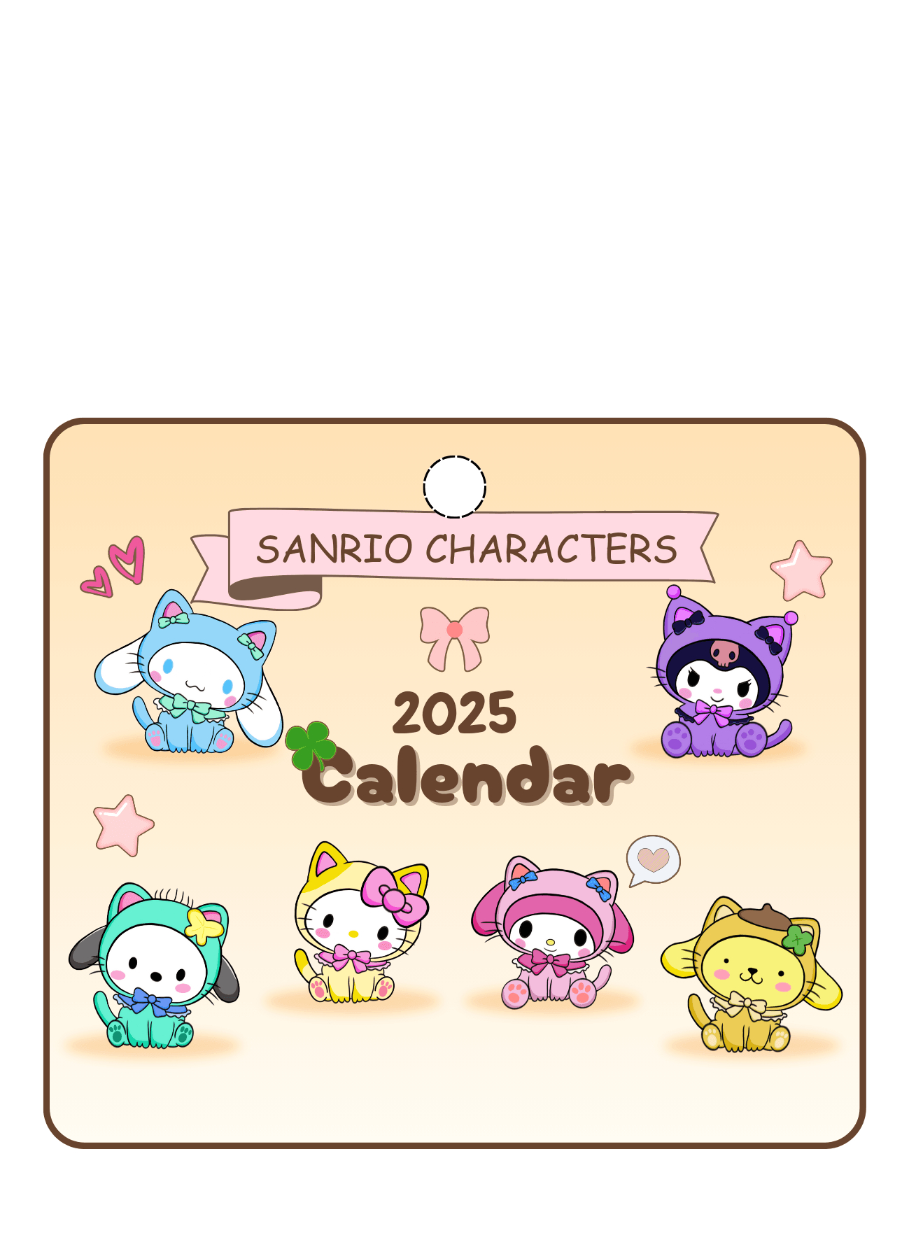 Printable 2025 Calendar With Sanrio Characters Design with Printable Sanrio Calendar 2025