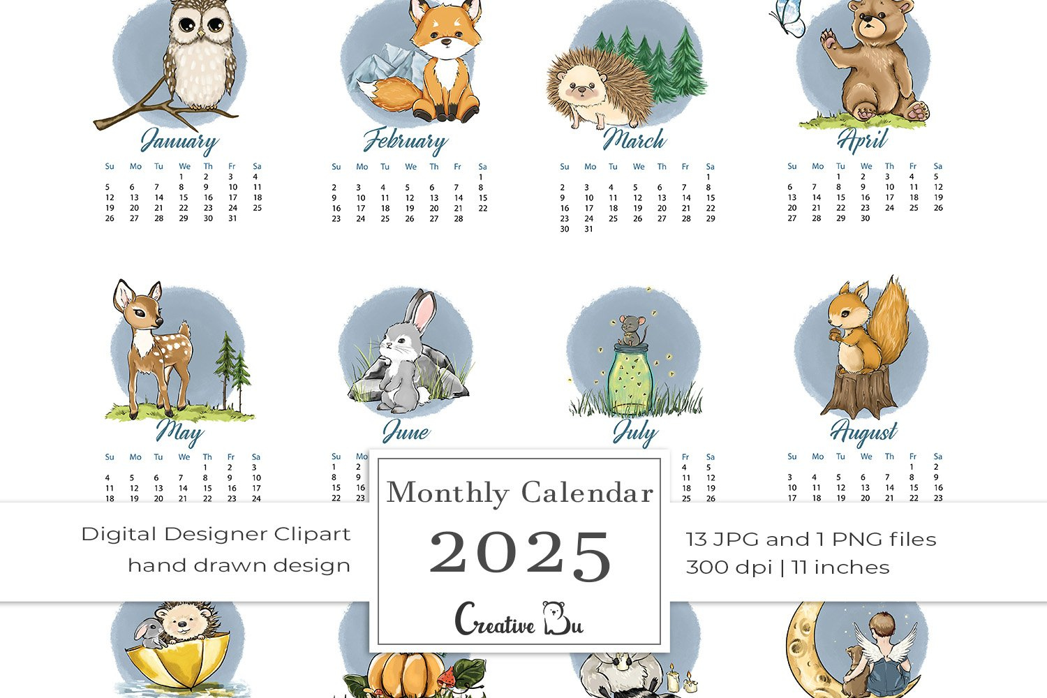 Printable Calendar 2025 Monthly Pages Desk Planner Calendar with Printable Calendar 2025 Cartoon